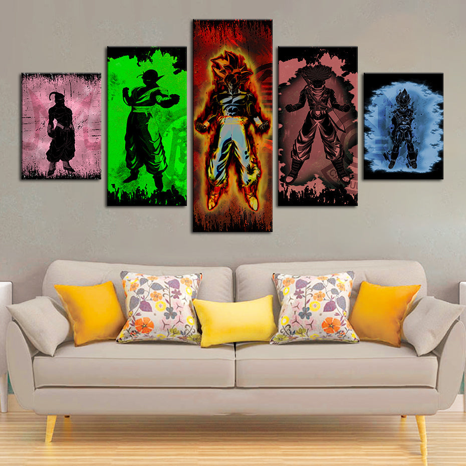 Dragon Ball Z Silhouettes - Canvas Wall Art Painting | Bowlift