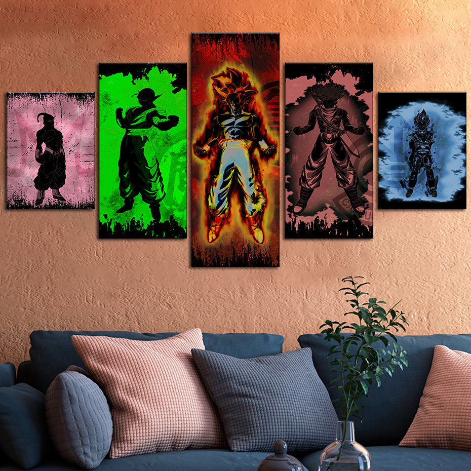 Dragon Ball Z Silhouettes - Canvas Wall Art Painting | Bowlift