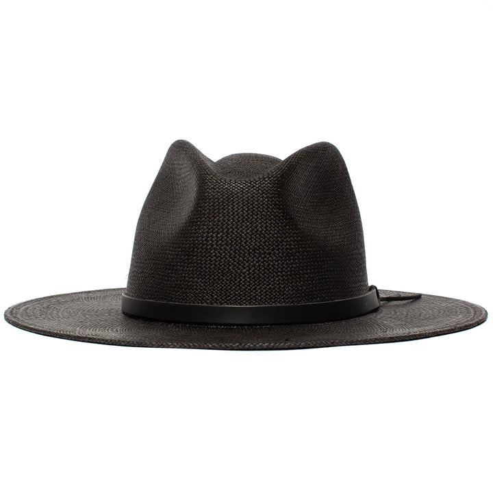 Summer Straw Fedora Hat-Black | Bowlift