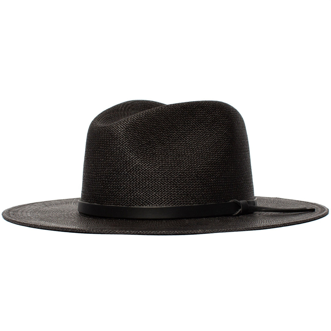 Summer Straw Fedora Hat-Black | Bowlift