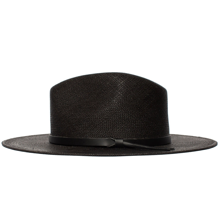 Summer Straw Fedora Hat-Black | Bowlift