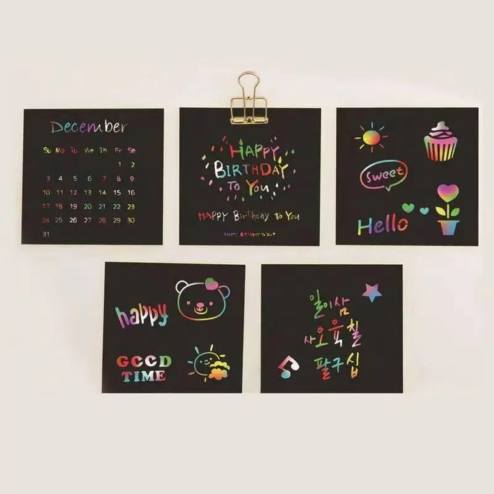 BowLift | 100 pieces scratch art set – Creative DIY fun for kids & adults