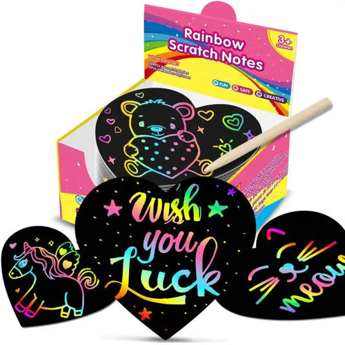 BowLift | 100 pieces rainbow scratch paper – creative, colorful & child-friendly
