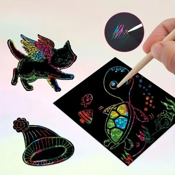 BowLift | 100 pieces rainbow scratch paper – creative, colorful & child-friendly