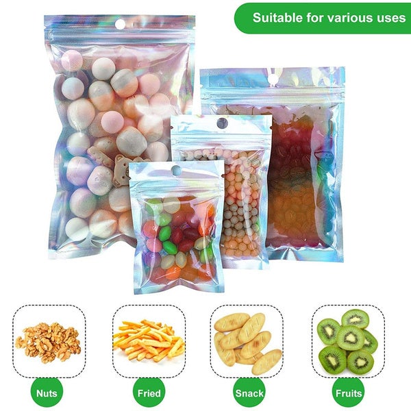 BowLift | 100-Pack: Resealable holographic foil bags