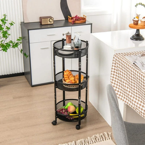 3 Tier Foldable Iron Storage Rack Bowlift