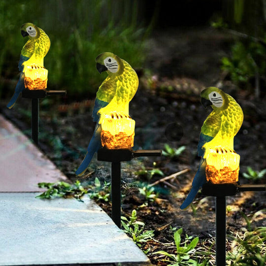 Garden Eagle Owl Parrot Statue LED Solar Light Outdoor Waterproof Lawn Lamp | Bowlift