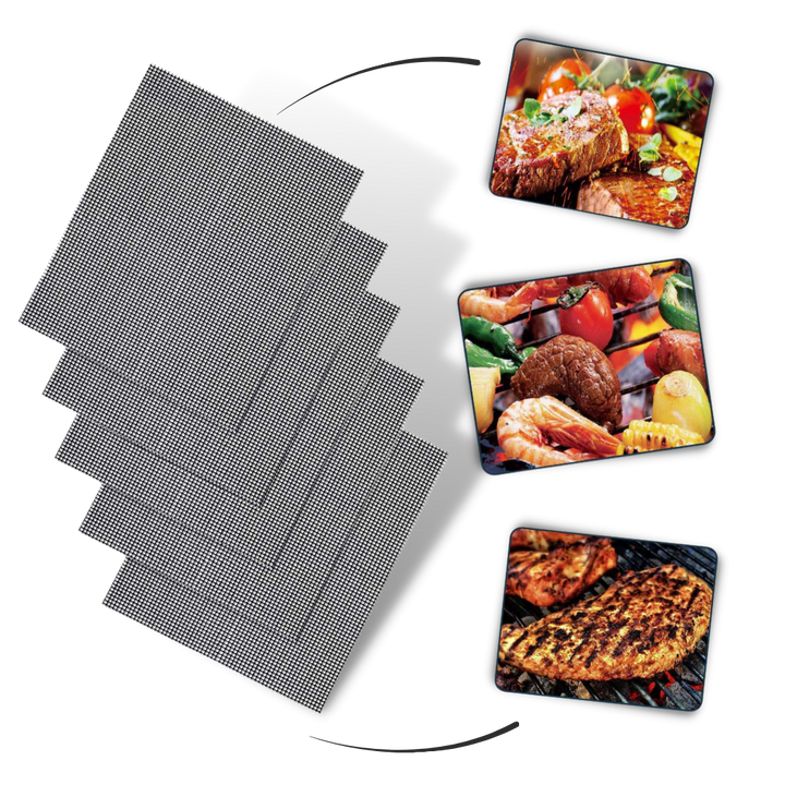 BowLift | Teflon Non-stick BBQ Grill Mesh Mat for reusable cleaning