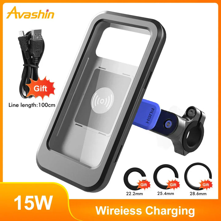 RideCharge Pro – Waterproof Phone Holder with USB and 15W Wireless Charging for Bike and E-Bike | Bowlift