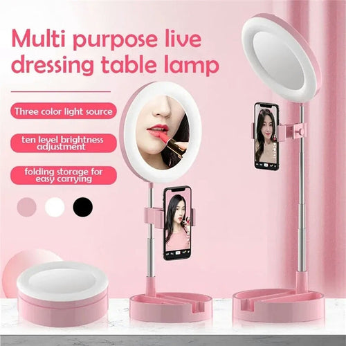 Selfie Ring Light with Makeup Mirror & Phone Holder Kit Bowlift