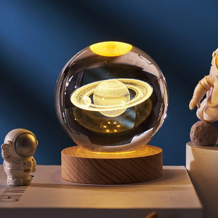 Crystal Ball with Wooden Base Light Bowlift