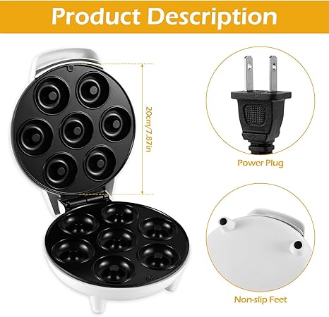 Electric 3 PCs Donut Maker Bowlift