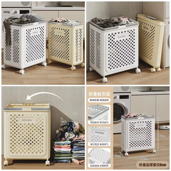 Large Capacity Movable Folding laundry Basket Bowlift