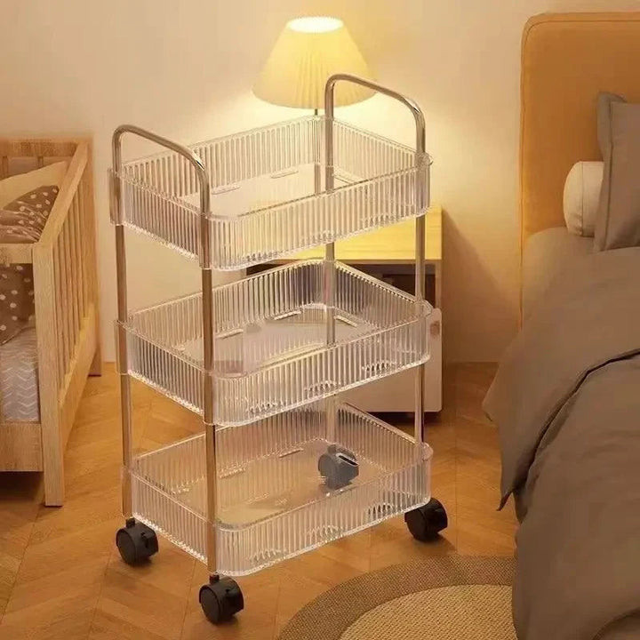 Acrylic Multifunction Storage Rolling Utility Cart Bowlift
