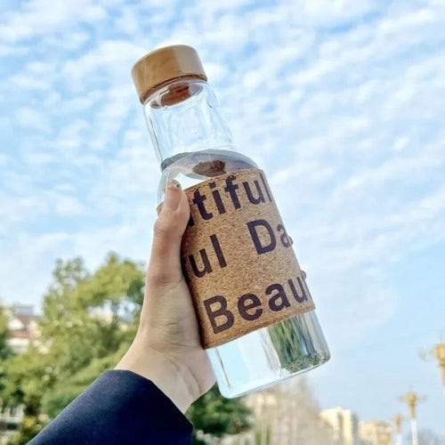Water Bottle Wooden Cap 550ML Bowlift