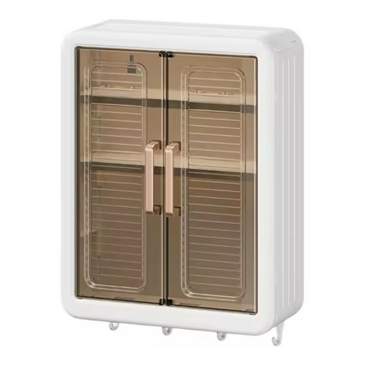 Wall Mounted Storage Cabinet - 3 Layer Punch Free Organizer Rack Bowlift