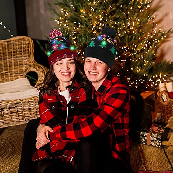 BowLift | 🎅LED Christmas Knitted Hats Light up Xmas Beanie