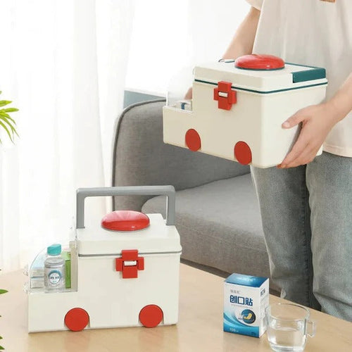 Ambulance Shape Portable Medicine Box Bowlift