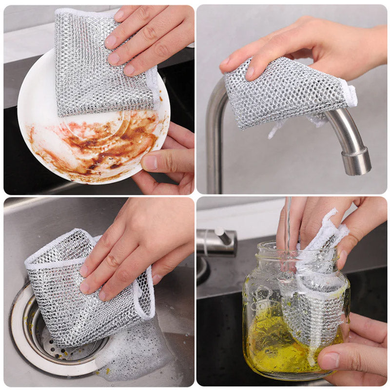 Wire Dishwashing Rags For Wet & Dry Pack of 5 Bowlift