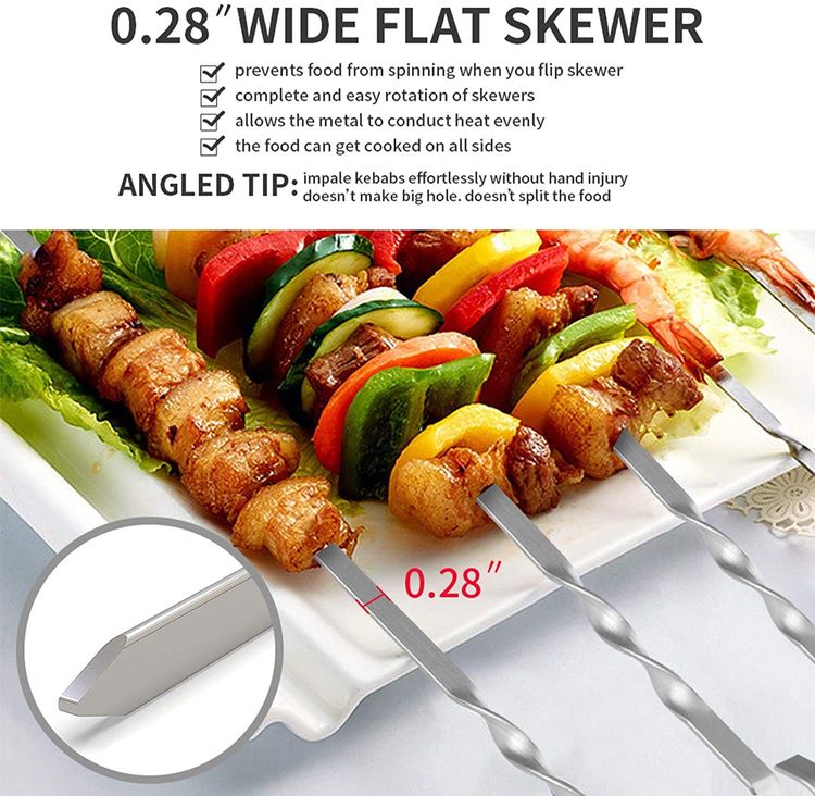 BowLift | Stainless Steel BBQ Tools Grill Skewers 10 Pieces