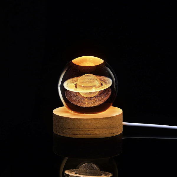 Crystal Ball with Wooden Base Light Bowlift