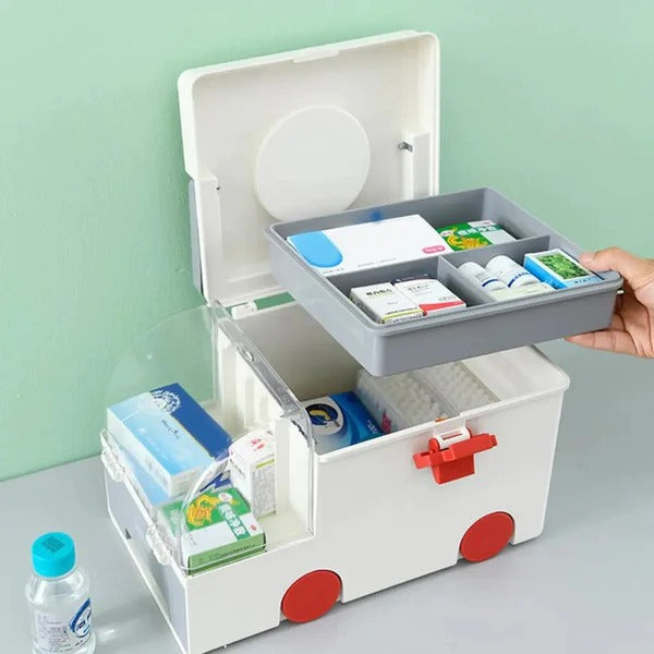 Ambulance Shape Portable Medicine Box Bowlift