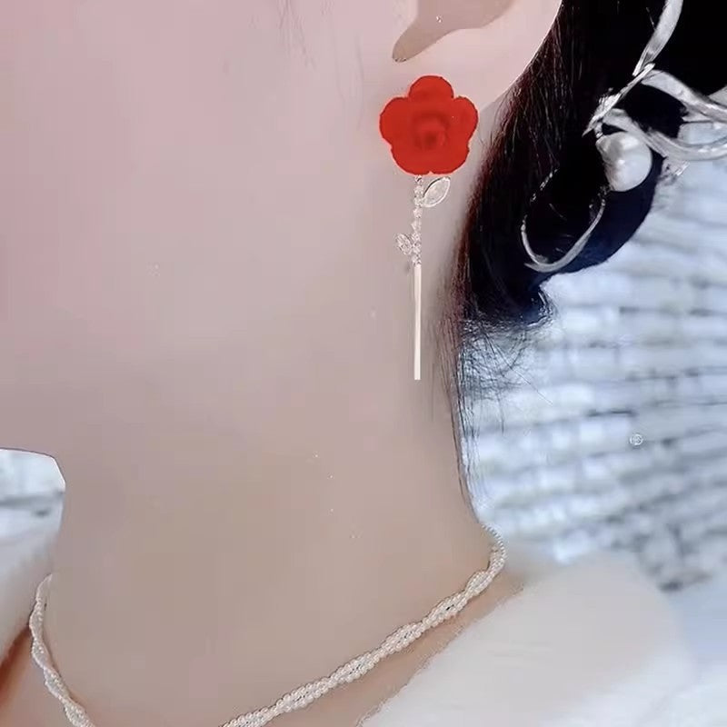 BowLift | Red Velvet Rose Earrings