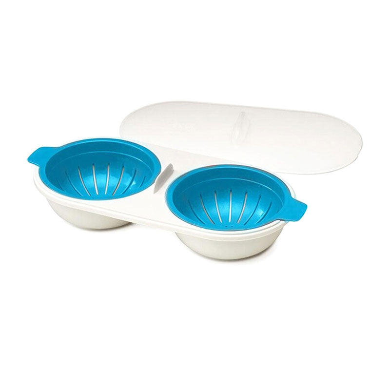 Microwave Egg Poacher Food Grade, 2-Cup Portable Egg Cooker | Bowlift
