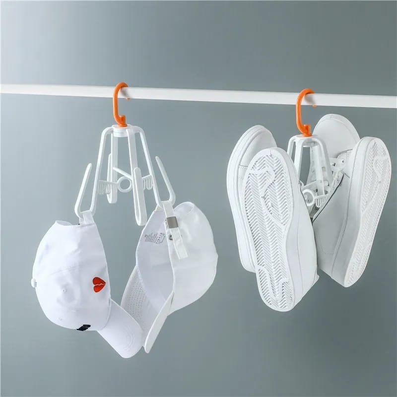 Rotating Shoe Drying Organizer Hanger with 4 Hooks Bowlift