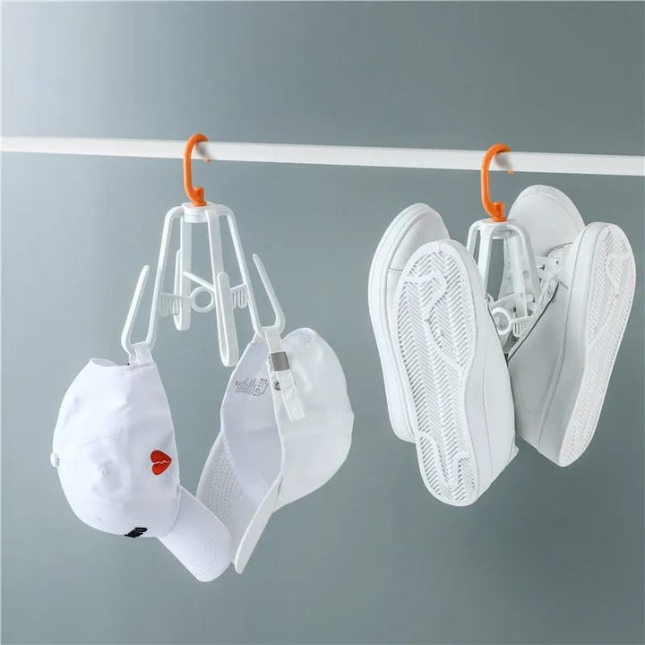 Rotating Shoe Drying Organizer Hanger with 4 Hooks Bowlift