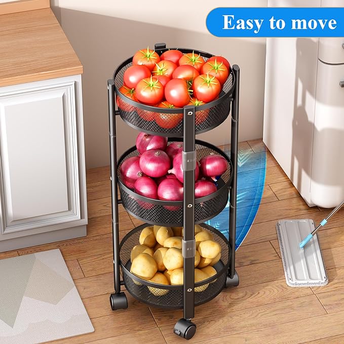 3 Tier Foldable Iron Storage Rack Bowlift