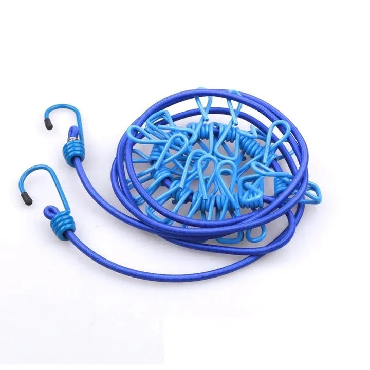 12 Clips Elastic Laundry Rope Bowlift