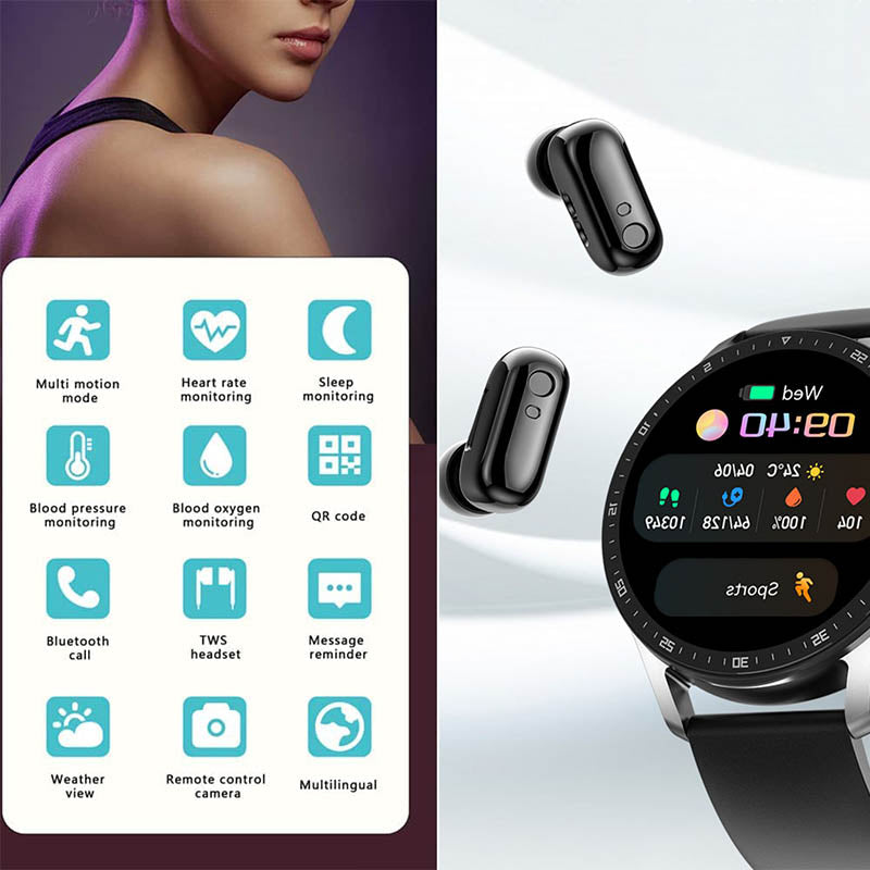 SmartLink Watch – Innovative Smartwatch with Wireless Earbuds Bowlift