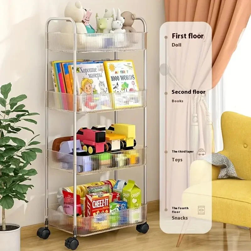 Acrylic Multifunction Storage Rolling Utility Cart Bowlift