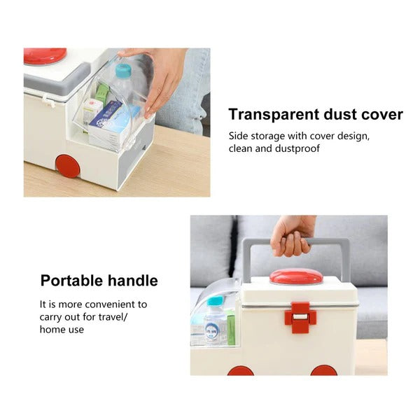 Ambulance Shape Portable Medicine Box Bowlift