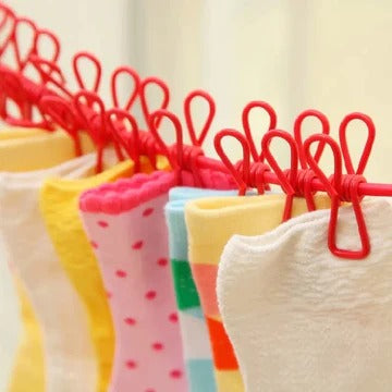 12 Clips Elastic Laundry Rope Bowlift