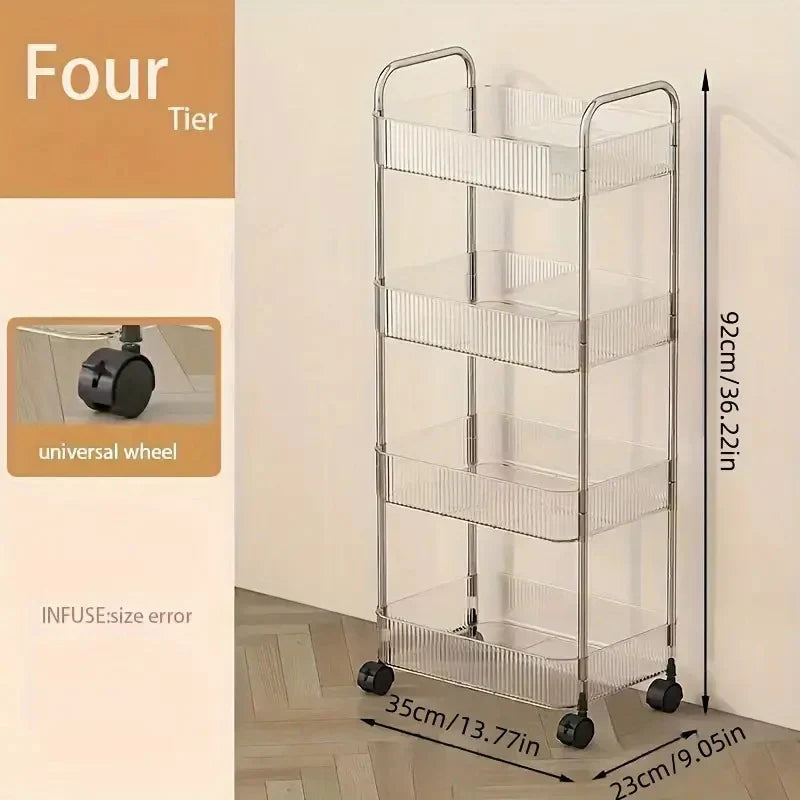 Acrylic Multifunction Storage Rolling Utility Cart Bowlift
