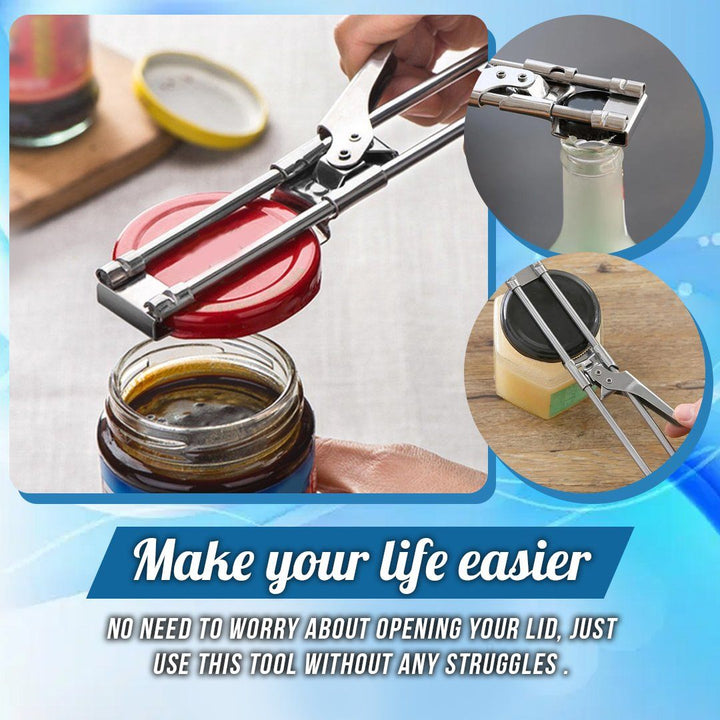 Adjustable Jar & Bottle Opener Multifunctional Stainless Steel Can Opener | Bowlift