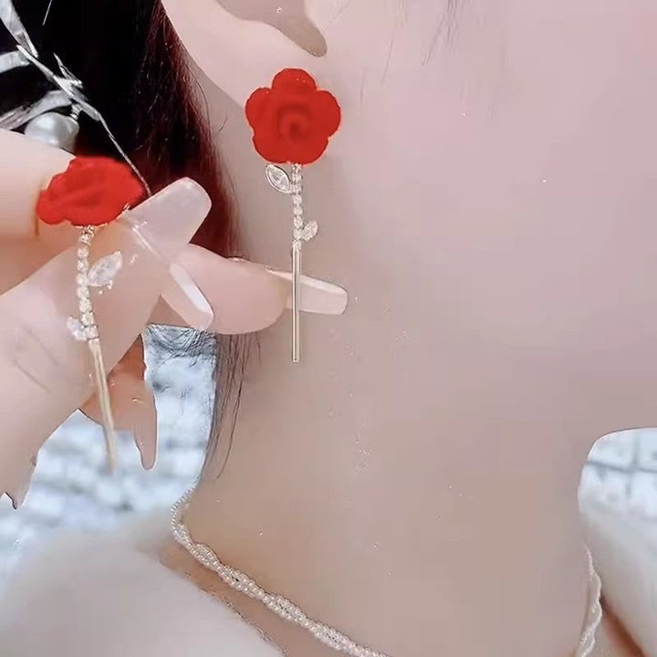 BowLift | Red Velvet Rose Earrings