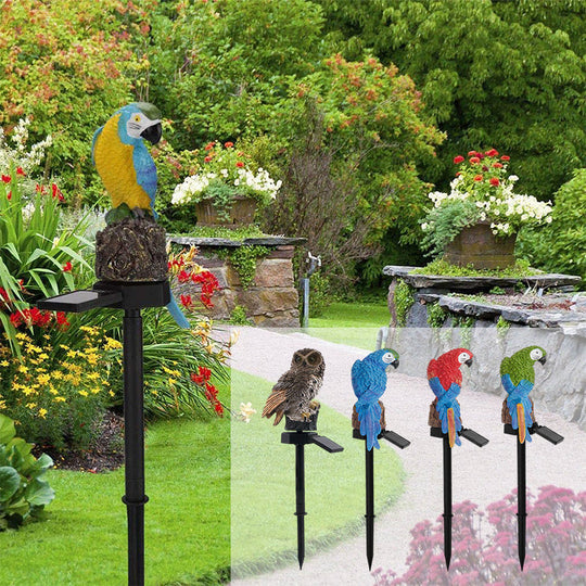 Garden Eagle Owl Parrot Statue LED Solar Light Outdoor Waterproof Lawn Lamp | Bowlift