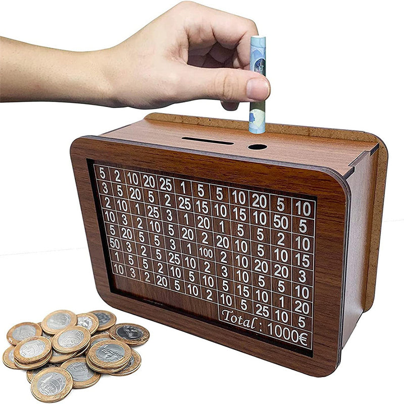 BowLift | Wooden piggy bank with counter