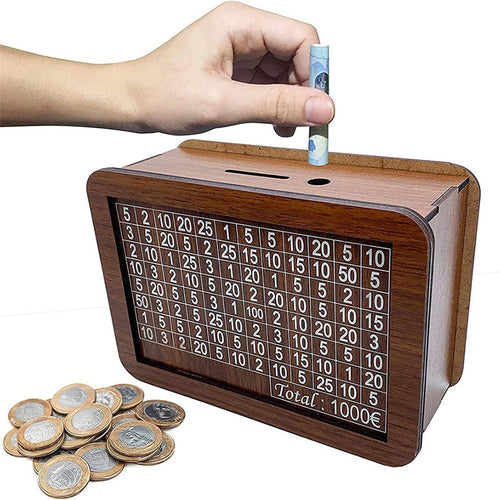 BowLift | Wooden piggy bank with counter