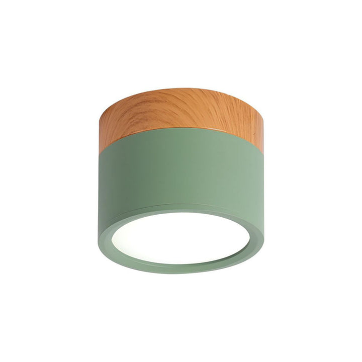 BowLift | Ceiling Light with Pink Flush Wood Finish