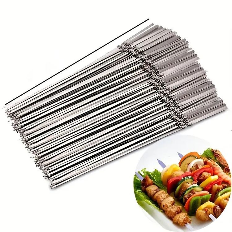 BowLift | Stainless Steel BBQ Tools Grill Skewers 10 Pieces