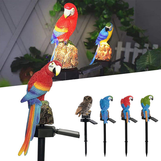 Garden Eagle Owl Parrot Statue LED Solar Light Outdoor Waterproof Lawn Lamp | Bowlift