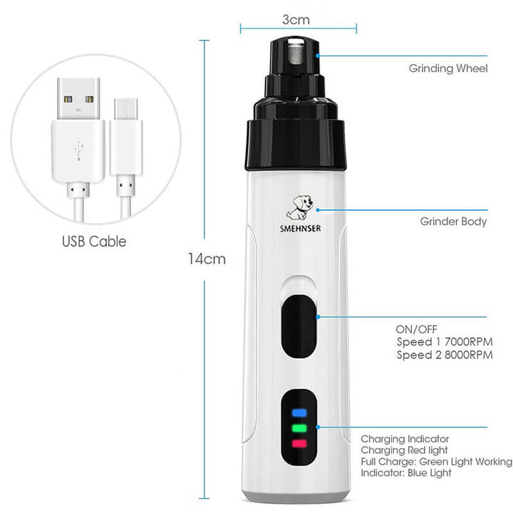 BowLift | Electric Dog Claw Nail Trimmer Grinder Clipper for Dogs and Cats