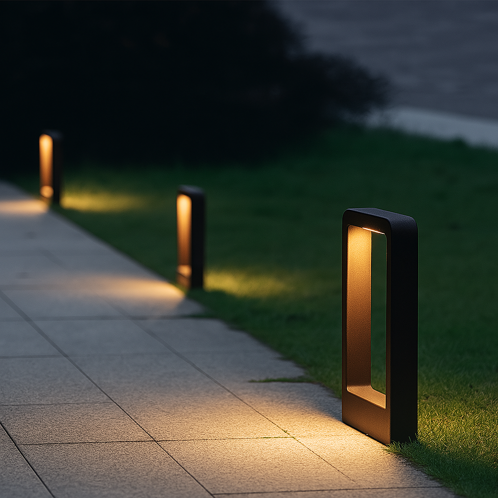 BowLift | Outdoor Pathway Light with Modern Black Frame