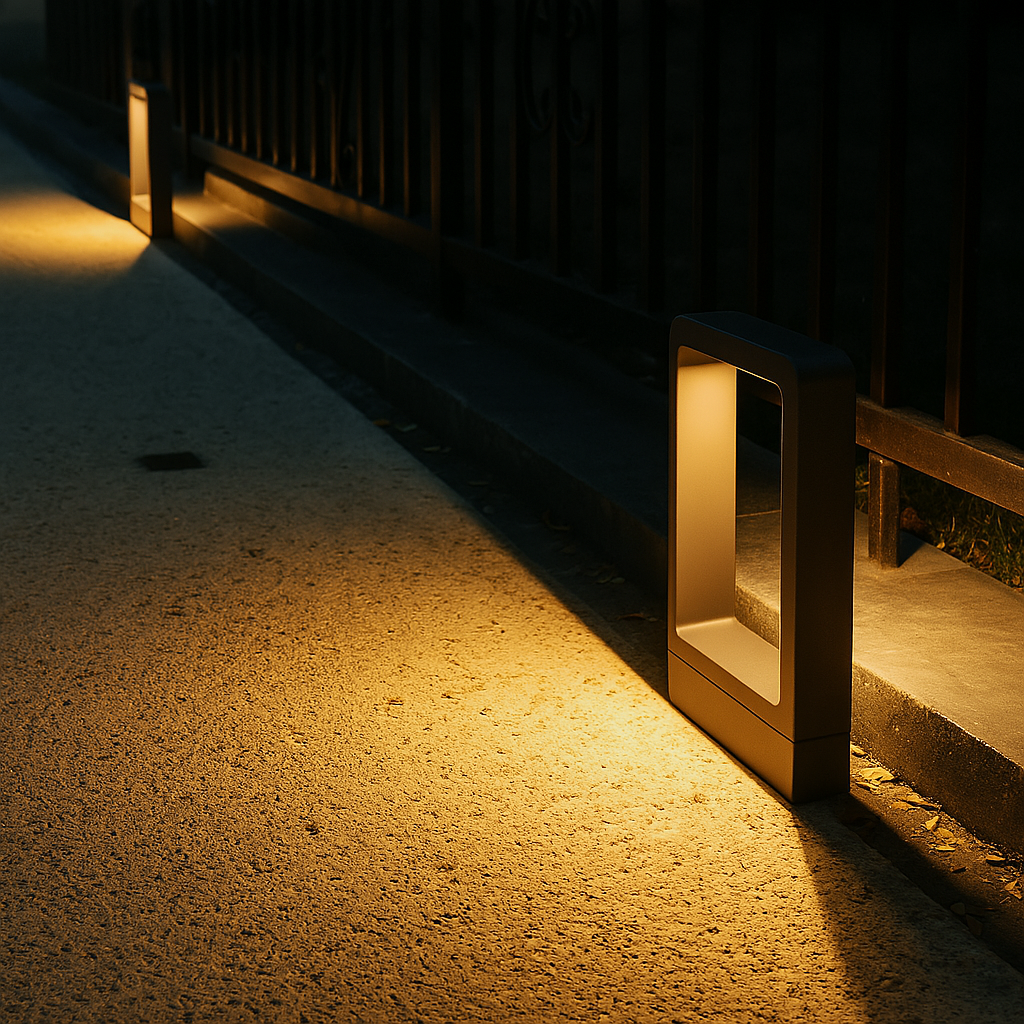 BowLift | Outdoor Pathway Light with Modern Black Frame