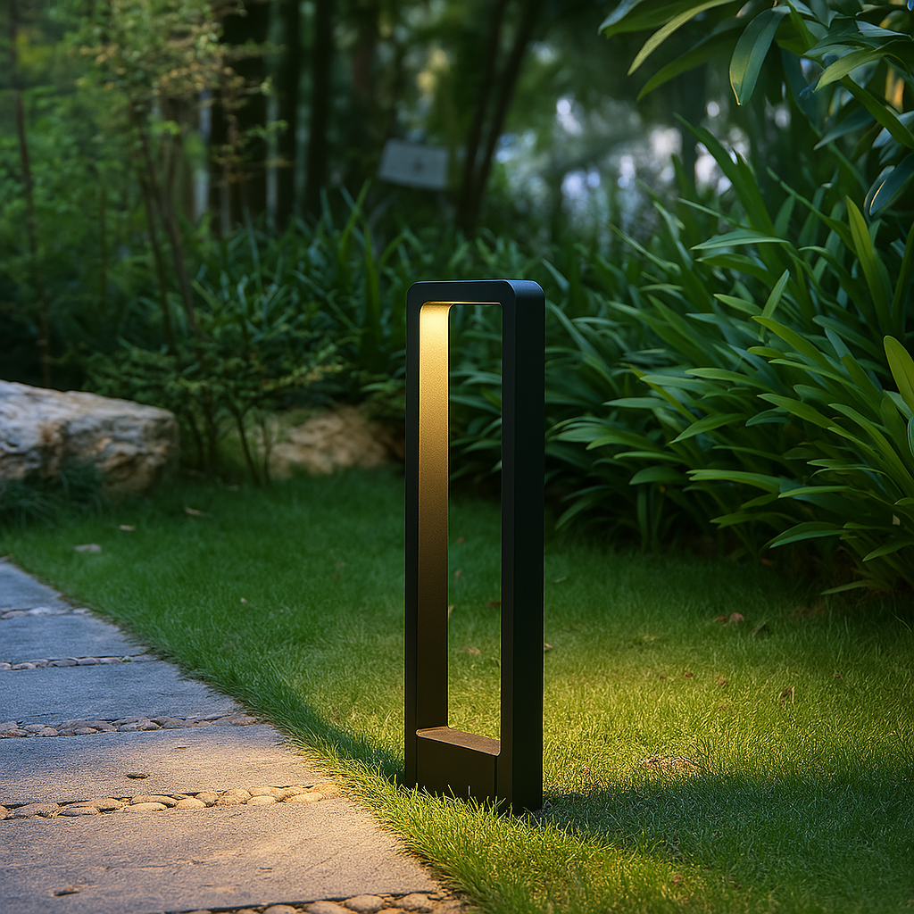BowLift | Outdoor Pathway Light with Modern Black Frame