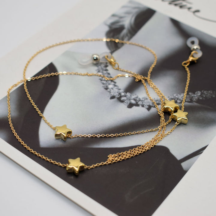 Star-Detail Layered Eyewear Chain Bowlift